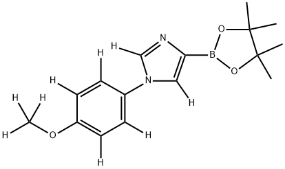 1-(4-(methoxy-d3)phenyl-2,3,5,6-d4)-4-(4,4,5,5-tetramethyl-1,3,2-dioxaborolan-2-yl)-1H-imidazole-2,5-d2 Struktur