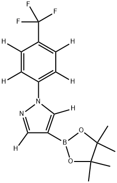 4-(4,4,5,5-tetramethyl-1,3,2-dioxaborolan-2-yl)-1-(4-(trifluoromethyl)phenyl-2,3,5,6-d4)-1H-pyrazole-3,5-d2 Struktur