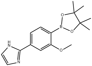 2-(3-methoxy-4-(4,4,5,5-tetramethyl-1,3,2-dioxaborolan-2-yl)phenyl)-1H-imidazole Struktur