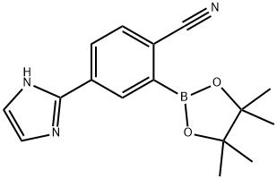 4-(1H-imidazol-2-yl)-2-(4,4,5,5-tetramethyl-1,3,2-dioxaborolan-2-yl)benzonitrile Struktur