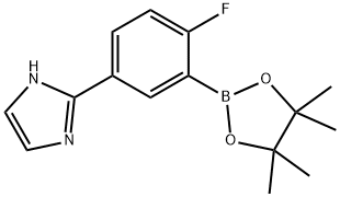 2-(4-fluoro-3-(4,4,5,5-tetramethyl-1,3,2-dioxaborolan-2-yl)phenyl)-1H-imidazole Struktur