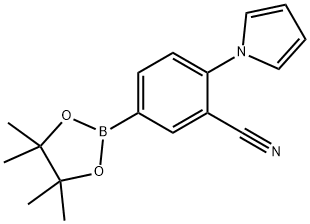 2-(1H-pyrrol-1-yl)-5-(4,4,5,5-tetramethyl-1,3,2-dioxaborolan-2-yl)benzonitrile Struktur