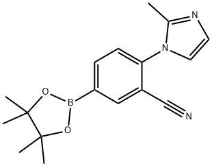 2-(2-methyl-1H-imidazol-1-yl)-5-(4,4,5,5-tetramethyl-1,3,2-dioxaborolan-2-yl)benzonitrile Struktur