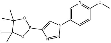 2-methoxy-5-(4-(4,4,5,5-tetramethyl-1,3,2-dioxaborolan-2-yl)-1H-1,2,3-triazol-1-yl)pyridine Struktur