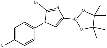 2-bromo-1-(4-chlorophenyl)-4-(4,4,5,5-tetramethyl-1,3,2-dioxaborolan-2-yl)-1H-imidazole Struktur