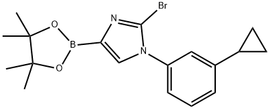 2-bromo-1-(3-cyclopropylphenyl)-4-(4,4,5,5-tetramethyl-1,3,2-dioxaborolan-2-yl)-1H-imidazole Struktur