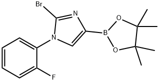 2-bromo-1-(2-fluorophenyl)-4-(4,4,5,5-tetramethyl-1,3,2-dioxaborolan-2-yl)-1H-imidazole Struktur