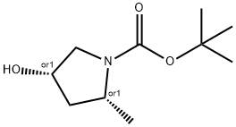 Cis-tert-butyl-4-hydroxy-2-methylpyrrolidine-1-carboxylate Struktur