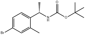 (S)-[1-(4-Bromo-2-methyl-phenyl)-ethyl]-carbamic acid tert-butyl ester Struktur