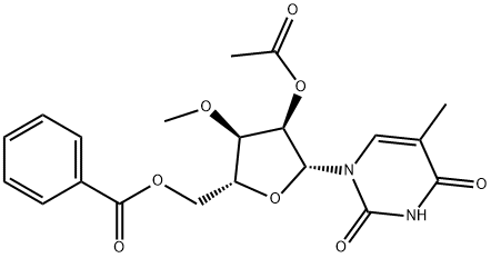 2'-O-Acetyl-5'-O-benzoyl-3'-O-methyl-5-methyluridine Struktur