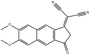 2-(6,7-dimethoxy-3-oxo-2,3-dihydro-1H-cyclopenta[b]naphthalen-1-ylidene)malononitrile Struktur