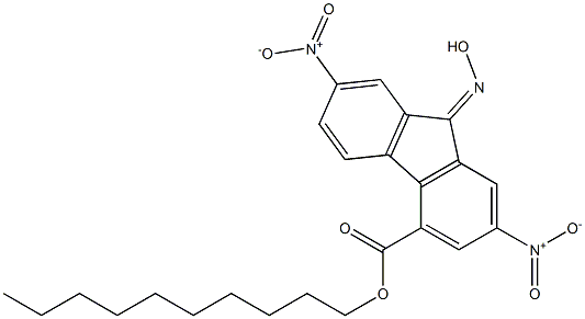 decyl 9-hydroxyimino-2,7-dinitro-9H-fluorene-4-carboxylate Struktur