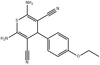 2,6-diamino-4-(4-ethoxyphenyl)-4H-thiopyran-3,5-dicarbonitrile Struktur