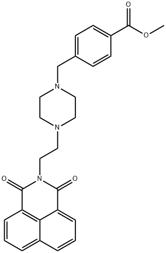 methyl 4-({4-[2-(1,3-dioxo-1H-benzo[de]isoquinolin-2(3H)-yl)ethyl]-1-piperazinyl}methyl)benzoate Struktur