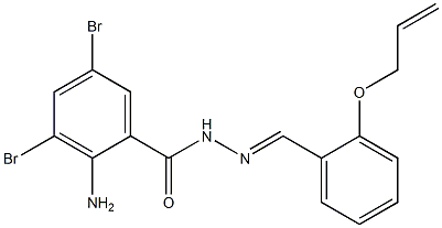 2-amino-3,5-dibromo-N'-[(1E)-[2-(prop-2-en-1-yloxy)phenyl]methylidene]benzohydrazide Struktur