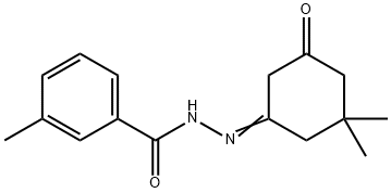 N'-(3,3-dimethyl-5-oxocyclohexylidene)-3-methylbenzohydrazide Struktur