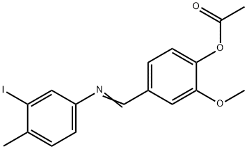 4-{[(3-iodo-4-methylphenyl)imino]methyl}-2-methoxyphenyl acetate Struktur