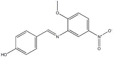 4-{[(2-methoxy-5-nitrophenyl)imino]methyl}phenol Struktur