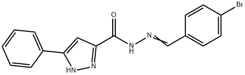 N'-(4-bromobenzylidene)-3-phenyl-1H-pyrazole-5-carbohydrazide Struktur