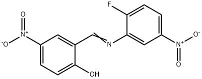 2-{[(2-fluoro-5-nitrophenyl)imino]methyl}-4-nitrophenol Struktur