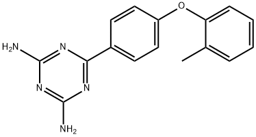 6-[4-(2-methylphenoxy)phenyl]-1,3,5-triazine-2,4-diamine Struktur