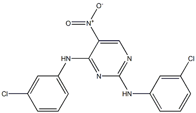 2,4-bis(3-chloroanilino)-5-nitropyrimidine Struktur