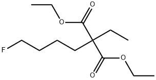 Propanedioic acid, 2-ethyl-2-(4-fluorobutyl)-, 1,3-diethyl ester Struktur