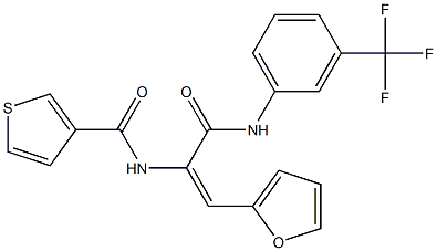 N-(2-(2-furyl)-1-{[3-(trifluoromethyl)anilino]carbonyl}vinyl)-3-thiophenecarboxamide Struktur