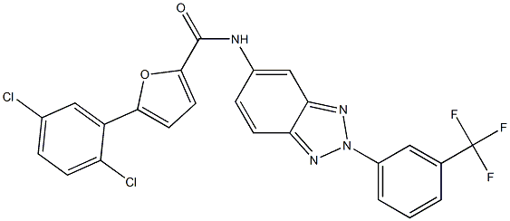 5-(2,5-dichlorophenyl)-N-{2-[3-(trifluoromethyl)phenyl]-2H-1,2,3-benzotriazol-5-yl}-2-furamide Struktur