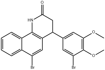 6-bromo-4-(3-bromo-4,5-dimethoxyphenyl)-3,4-dihydrobenzo[h]quinolin-2(1H)-one Struktur