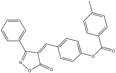 4-[(5-oxo-3-phenyl-4(5H)-isoxazolylidene)methyl]phenyl 4-methylbenzoate Struktur