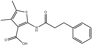 4,5-dimethyl-2-(3-phenylpropanamido)thiophene-3-carboxylic acid Struktur