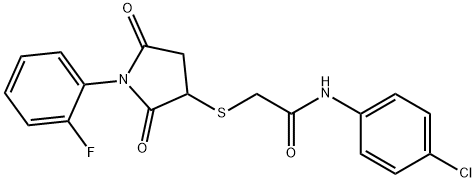 N-(4-chlorophenyl)-2-{[1-(2-fluorophenyl)-2,5-dioxopyrrolidin-3-yl]sulfanyl}acetamide Struktur