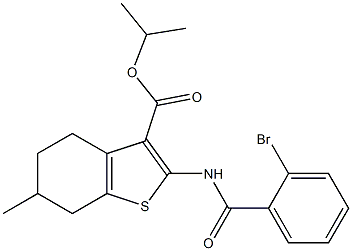 isopropyl 2-[(2-bromobenzoyl)amino]-6-methyl-4,5,6,7-tetrahydro-1-benzothiophene-3-carboxylate Struktur