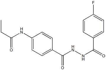 N-(4-{[2-(4-fluorobenzoyl)hydrazino]carbonyl}phenyl)propanamide Struktur