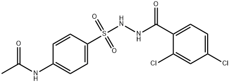 N-(4-{[2-(2,4-dichlorobenzoyl)hydrazino]sulfonyl}phenyl)acetamide Struktur