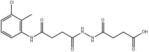 4-{2-[4-(3-chloro-2-methylanilino)-4-oxobutanoyl]hydrazino}-4-oxobutanoic acid Struktur