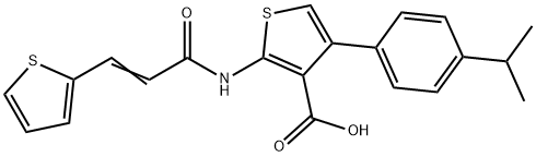 4-(4-isopropylphenyl)-2-{[3-(2-thienyl)acryloyl]amino}-3-thiophenecarboxylic acid Struktur