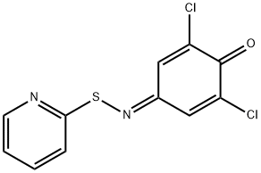 2,6-dichlorobenzo-1,4-quinone 4-[S-(2-pyridinyl)thioxime] Struktur