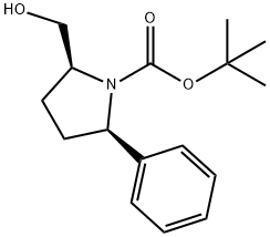 tert-butyl (2S,5R)-2-(hydroxymethyl)-5-phenylpyrrolidine-1-carboxylate Struktur