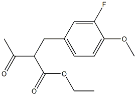 Ethyl 2-[(3-fluoro-4-methoxy)benzyl]-3-oxobutyrate Struktur