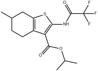 isopropyl 6-methyl-2-[(trifluoroacetyl)amino]-4,5,6,7-tetrahydro-1-benzothiophene-3-carboxylate Struktur