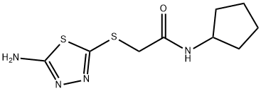 2-[(5-amino-1,3,4-thiadiazol-2-yl)sulfanyl]-N-cyclopentylacetamide Struktur