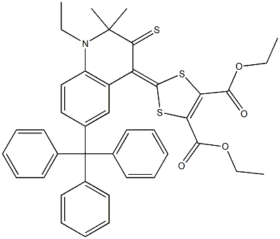 diethyl 2-(1-ethyl-2,2-dimethyl-3-thioxo-6-trityl-2,3-dihydro-4(1H)-quinolinylidene)-1,3-dithiole-4,5-dicarboxylate Struktur