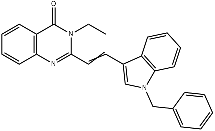 2-[2-(1-benzyl-1H-indol-3-yl)vinyl]-3-ethyl-4(3H)-quinazolinone Struktur