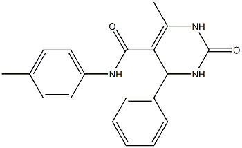 6-methyl-N-(4-methylphenyl)-2-oxo-4-phenyl-1,2,3,4-tetrahydro-5-pyrimidinecarboxamide Struktur