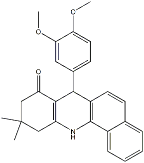 7-(3,4-dimethoxyphenyl)-10,10-dimethyl-7,10,11,12-tetrahydrobenzo[c]acridin-8(9H)-one Struktur