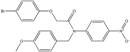 2-[(4-bromophenyl)oxy]-N-{4-nitrophenyl}-N-{[4-(methyloxy)phenyl]methyl}acetamide Struktur