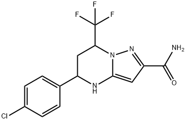 5-(4-chlorophenyl)-7-(trifluoromethyl)-4,5,6,7-tetrahydropyrazolo[1,5-a]pyrimidine-2-carboxamide Struktur