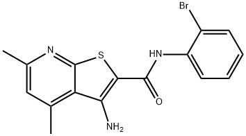 3-amino-N-(2-bromophenyl)-4,6-dimethylthieno[2,3-b]pyridine-2-carboxamide Struktur